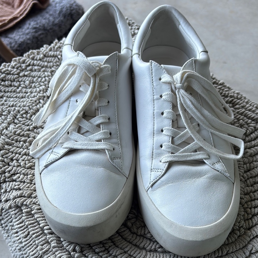 Vince Classic White Leather Sneakers